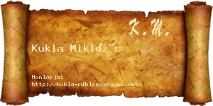 Kukla Miklós névjegykártya